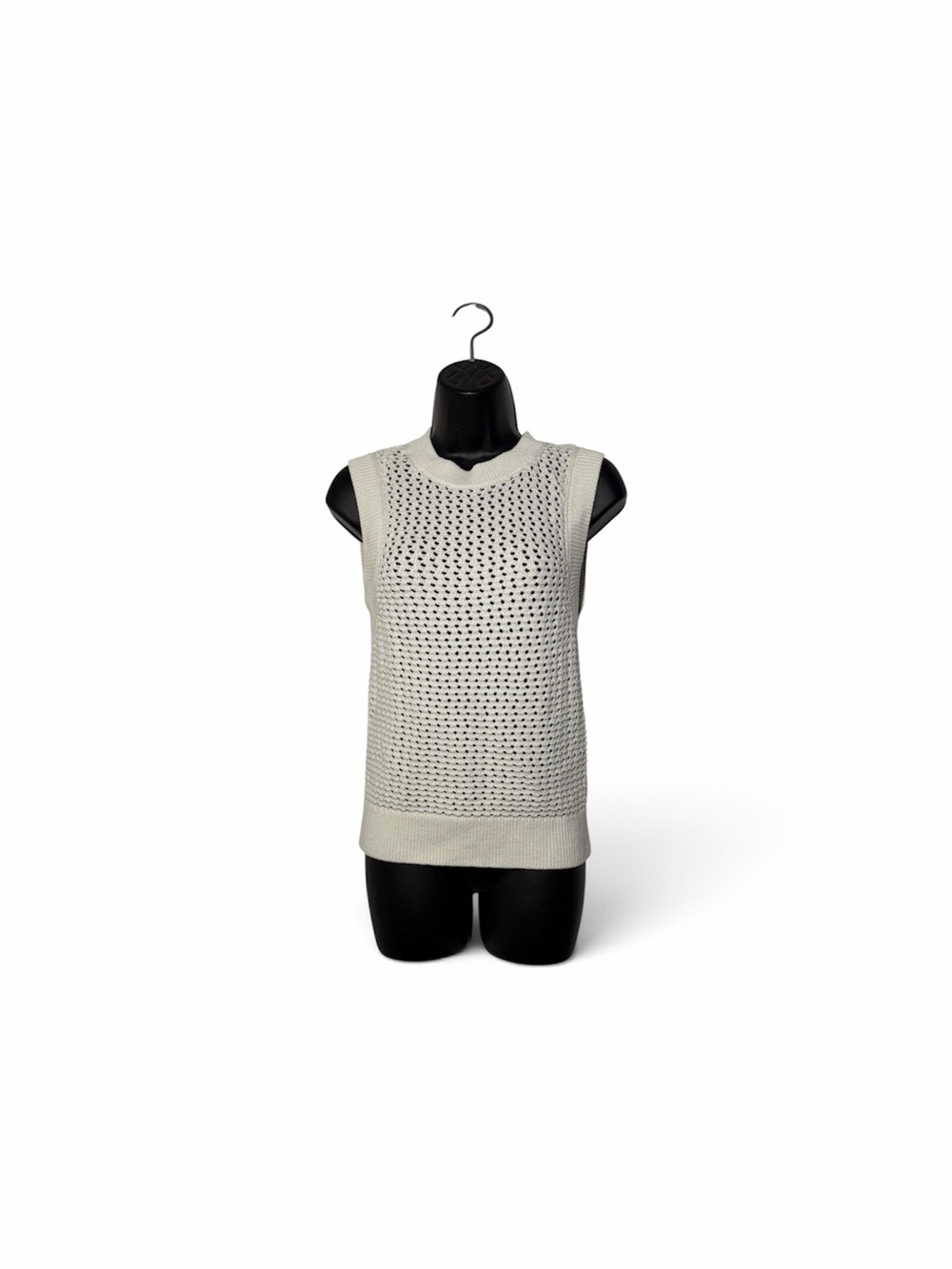 Calvin Klein Ivory Pointelle Knit Sweater Vest